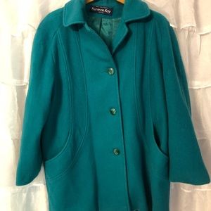 Vintage Herman Kay Pea Coat Emerald Green Size 8